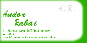 andor rabai business card